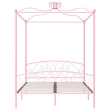 SKM Letto a Baldacchino Rosa in Metallo 180x200 cm