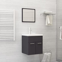 vidaXL Set Mobili da Bagno 2 pz Grigio in Truciolato