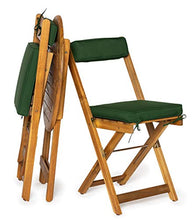 Deliano - Set da balcone Kreta, in acacia con cuscini, pieghevole, 2 sedie e 1 tavolo rotondo