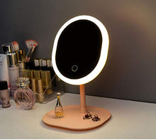 Specchio per trucco luminoso a LED ricaricabile, specchio da scrivania per studenti con lampada, comodo specchio di bellezza con luce di riempimento, specchio con touch screen dimmerabile