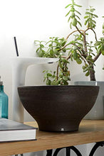 Lavabo da appoggio in ceramica, realizzato a mano, Ø 28 cm, colore: Marrone/Bianco