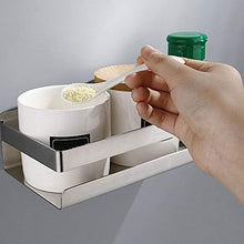 Mensola da doccia autoadesiva, in acciaio inox, per bagno, doccia, da parete, per cucina e bagno (argento)