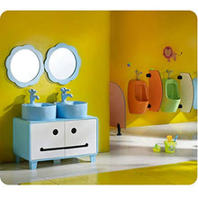 DZWSD Bambini Mobiletto da Bagno, lavandino/Specchio/Rubinetto/Armadio di stoccaggio 4 in 1, Asilo Nido Simpatico Cartone Animato, Set lavabo per Bambini