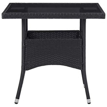 SKM Set Mobili da Pranzo per Giardino 3 pz Nero Polyrattan e Acacia (21kg)
