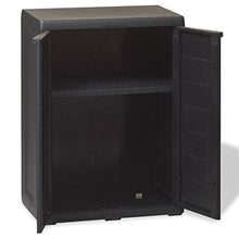 GOTOTOP Armadietto basso da giardino con ripiano regolabile, in plastica, 65 x 38 x 87 cm