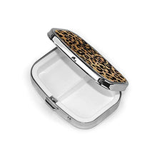 Supporto per tablet della medicina della scatola della pillola quadrata d'argento di modo di stampa del leopardo