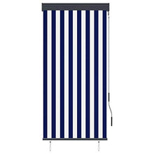 vidaXL - Tenda avvolgibile per esterni, 80 x 250 cm, colore: blu e bianco