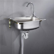 Lavello in Acciaio Inox Piccolo lavello a Parete Cucina Semplice lavabo lavabo lavabo Singolo lavabo con Supporto