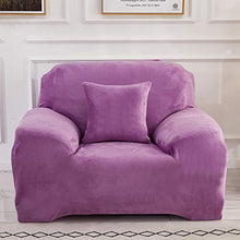 Sinoeem Copridivano in Velluto Elasticizzato 1 2 3 4 posti, Fodera per Divano con Corda Fissa (Viola Chiaro, 1 posti 90-140 cm)