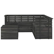 vidaXL Set Divani da Giardino su Pallet 6 pz Legno Pino Grigio Scuro