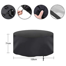 XXYANZI Telo Copritavolo da Esterno 120x75cm, Rotondo Copertura Protettiva per Tavola Anti Vento Sole Antipioggia, per Teli Plastica per Coprire. - Nero