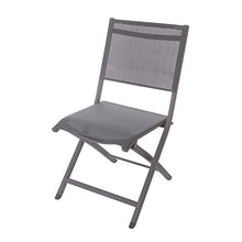 Sedia pieghevole antracite per giardino in alluminio e textilene, da 60x88x47 cm Grigio