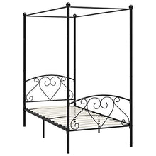 SKM Letto a Baldacchino Nero in Metallo 100x200 cm (20.9kg)