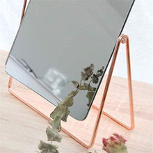 YIBOKANG Specchio di trucco, supporto in metallo specchio di bellezza specchio rettangolo specchio desktop ad alta definizione portatile specchio a figura intera 360 ° oro rosa specchio decorativo spe