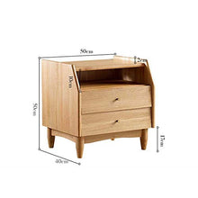 KaidanBeautifully Side Table Comodino comodini 2 cassetti Comodino in Legno massello Camera da Letto Scatola di immagazzinaggio Piccolo armadietto Comodino Comodino tavolino (Dimensioni: 50 40 50 cm)