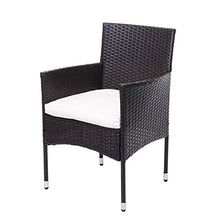 Mendler Salottino polyrattan HWC-G27 tavolino con 2X poltrone Marrone Cuscini Avorio