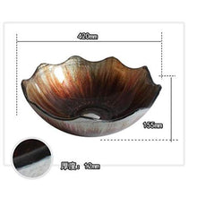 Jgophu Vaso in vetro artistico Vanity Sink a forma di fiore, rubinetto cromato