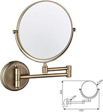 HGXC Specchio cosmetico per Trucco cosmetico da Barba Pieghevole Estensibile Ingrandimento 3X Specchi da toeletta Color Bronzo