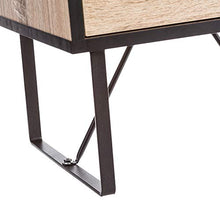 Lolahome - Sinfonier Natural Industrial con 4 cassetti in Legno e Metallo, 40 x 35 x 100 cm