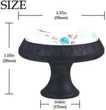 Meduse dell'acquerello e conchiglie Pomelli per Porta Set di 4 Pomelli per Mobili Manopole per Cassetti Cucina Armadio Vetro
