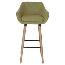 Serie Malmoe 2X sgabelli T381 Tessuto Legno Massiccio Verde