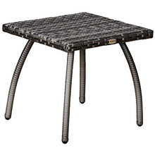 Tavolino da Giardino 45x45x44 cm in Rattan Sintetico Grigio