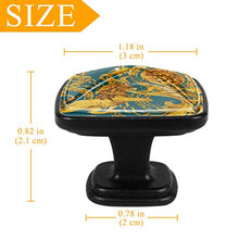 Fiamma del leone d'oro Pomelli per Porta Set di 4 Pomelli per Mobili Manopole per Cassetti Cucina Armadio Vetro