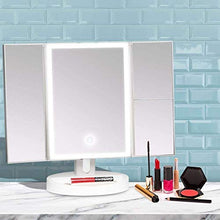 Trucco specchio con luci Specchio per vanità con luci a LED, specchio per il trucco illuminato con ingrandimenti 5x 10x-34 luci naturali dimmerabili, touch screen, specchio da tavolo controsoffitto LB