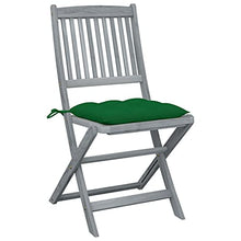 vidaXL Sedie da Giardino Pieghevoli 4pz con Cuscini in Massello Acacia