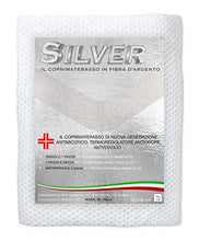 COPRIMATERASSO in fibra D'ARGENTO SILVER Made in Italy - 2 PIAZZE