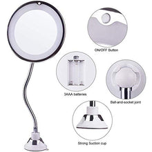 GaoF Specchio per Il Trucco a Collo di Cigno, Specchio per Il Trucco con luci e ingrandimento Montato a Parete, ingrandimento 10x Illuminato a LED con Blocco di Alimentazione, Girevole a 360 Gradi