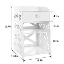 Yuanyan Comodino a 3 ripiani, tavolino con 1 cassetto, comodino per camera da letto, tavolino da caffè, design alla moda, facile da pulire, mensola per mobili da camera da letto e bagno
