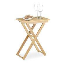 Relaxdays Tavolino pieghevole, da salotto, giardino, in bambù, piccolo, forma rettangolare, HxLxP 52x40x31 cm, marrone