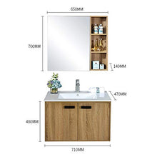 ZoSiP Set di Mobiletti Specchio e Lavabo Armadio per Il Bagno in Legno Multistrato Senza Laccato Cabinetto per lavabo Combinato per lavabo Combinato (Color : Brown, Size : 47x71x48cm)