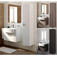 Bagno Italia Mobile Arredo Bagno 70+30 cm sospeso moderno disp. bianco grigio scuro larice con specchio Mobili 1 l