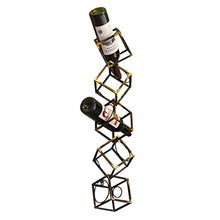 Portabottiglie da Parete cubo con 5 Bottiglie, portabottiglie da Appendere, 18x18x79cm