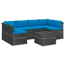 FAMIROSA Set Divani da Giardino su Pallet 7 pz con Cuscini Massello Pino-1987