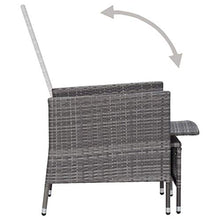 FAMIROSA Set Divani da Giardino 3 pz con Cuscini in Polyrattan Grigio-9373