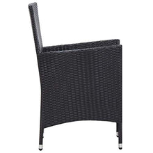 SKM Set da Pranzo da Giardino 9 pz con Cuscini in Polyrattan Nero (79kg)