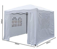 QUICK STAR Gazebo Pop-Up 2 x 2 m Bianco con 4 fianchi Easy Velcro con 2 cerniere