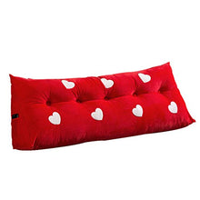 Xufei Cuscino Doppio Cuscino Doppio Cuscino per la Testa Cuscino Lombare Cuscino Estraibile e Lavabile Lungo Cuscino (Colore : Rosso, Dimensioni : 120×22×50cm)