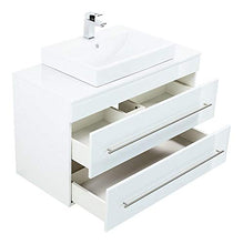 Mobile bagno QUADRO 1000 con lavabo appoggiato bianco lucido