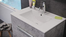 Set di mobili da bagno Firenze 70 (4 parti/C) grigio cemento e armadio specchio