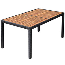 SKM Set da Pranzo da Giardino 7 pz in Polyrattan e Acacia Nero (66.5kg) Nero-8013