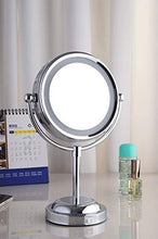 Specchio per Il Trucco, Specchi per Trucco da Barba Specchio per Trucco Illuminato a LED da Terra, Specchio per ingrandimento 3X con Luce, Specchio cosmetico da appoggio, Bifacciale
