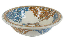 Saharashop Lavabo in ceramica orientale Fès Arancione/Blu XXL