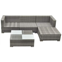 vidaXL Set Divani da Giardino Modulare 12 pz Polyrattan Grigio Sofa Esterni