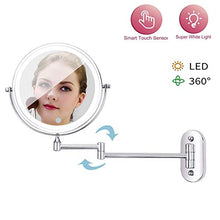 SYue Specchio Illuminato a Parete Specchio per Trucco con luci a LED, Specchio Rotondo per Trucco Cromato, Rotazione di 360, Perfetto per toeletta da Camera da Letto o vanità del Bagno