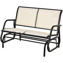 Dondolo d Giardino 2 Posti in Metallo e Tessuto Traspirante Outsy Beige