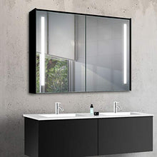 Lux-Aqua MBC10070DP Armadietto da Bagno, Alluminio, Nero/Specchio, 1000x700x135mm